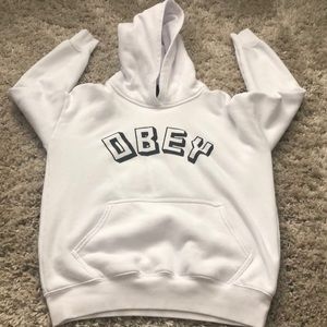Obey white hooded sweater